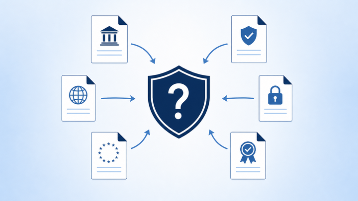 Multiple AI regulation documents converging on one central accountability question shield
